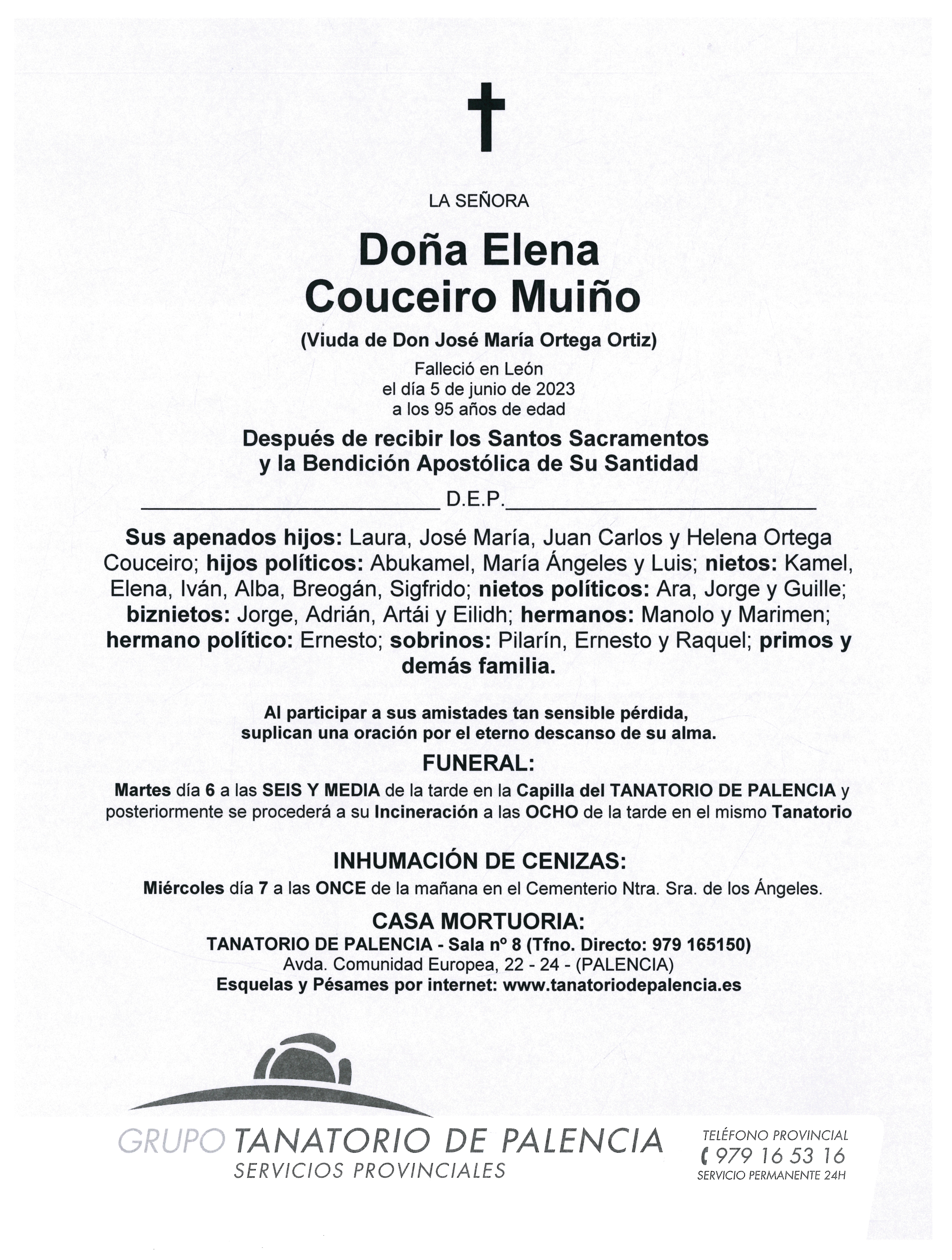 LA SEÑORA DOÑA ELENA COUCEIRO MUIÑO